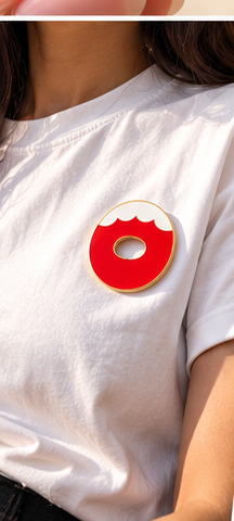 Broche à lunettes émaillée – Eyebrooch Rouge
